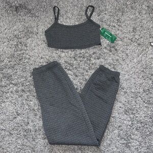 Shein Lounge Wear Gray Two Piece Set Joggers Size Small NWT